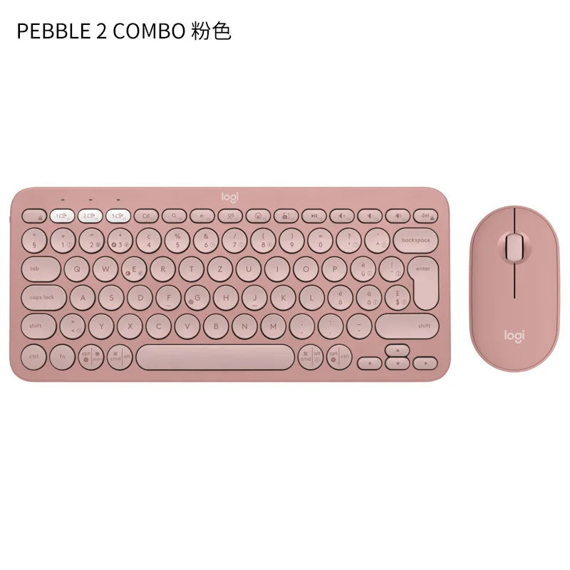 Logitech Pebble 2 Wireless Combo – Quiet Keyboard & Mouse Set for Home, Office, Windows, Android & iOS