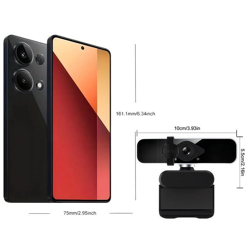 UHD 4K Mini Webcam with Built-In Microphone – USB Plug-and-Play