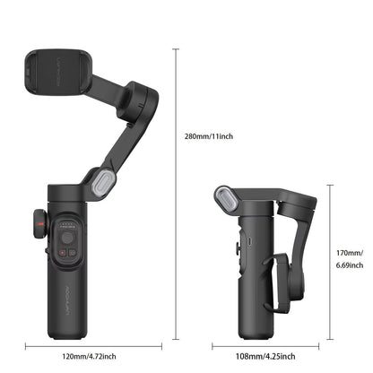 SmartXE Gimbal – 3-Axis Smartphone Stabilizer with Fill Light & Face Tracking