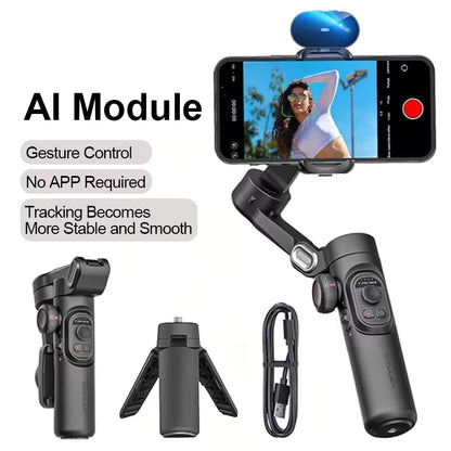 SmartXE Gimbal – 3-Axis Smartphone Stabilizer with Fill Light & Face Tracking