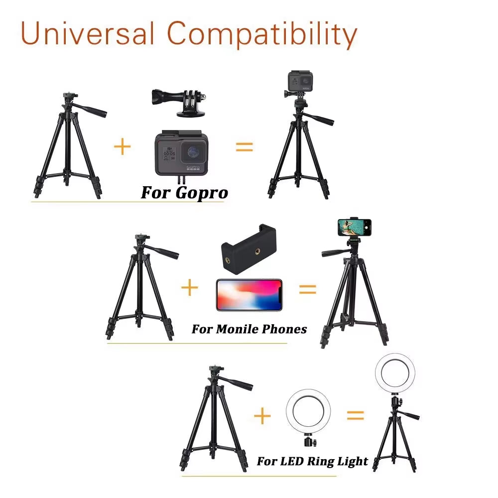 Universal 100cm Lightweight Tripod – Stable, Portable & Perfect for Any Phone or Camera