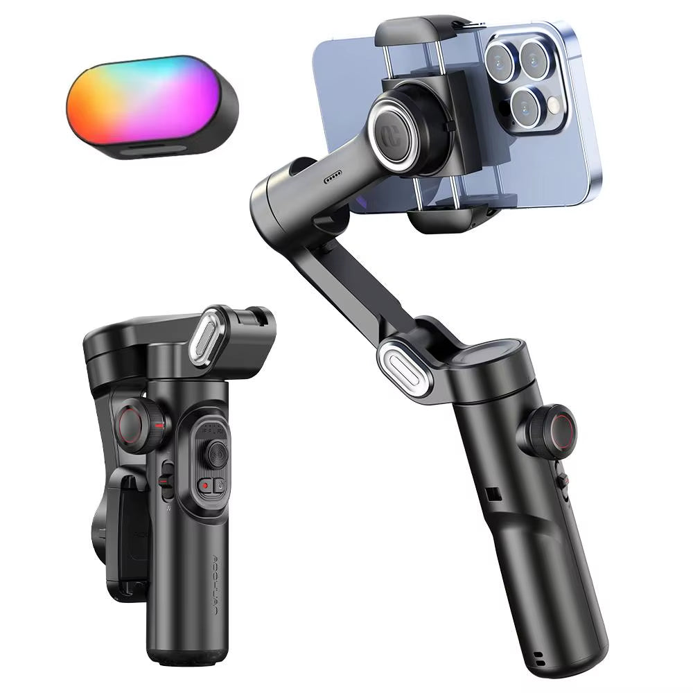 SmartXE Gimbal – 3-Axis Smartphone Stabilizer with Fill Light & Face Tracking
