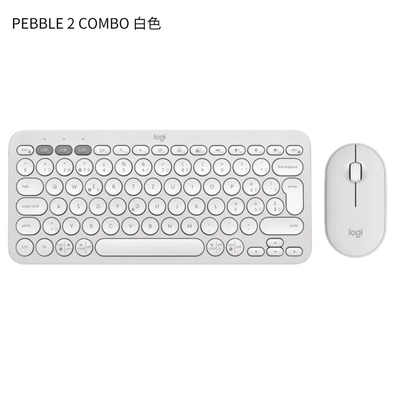 Logitech Pebble 2 Wireless Combo – Quiet Keyboard & Mouse Set for Home, Office, Windows, Android & iOS