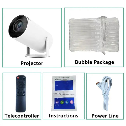 HY900 Smart Projector – 4K Decoding, Dual Wi-Fi 6, 290 ANSI, BT5.0 Home Cinema Projector