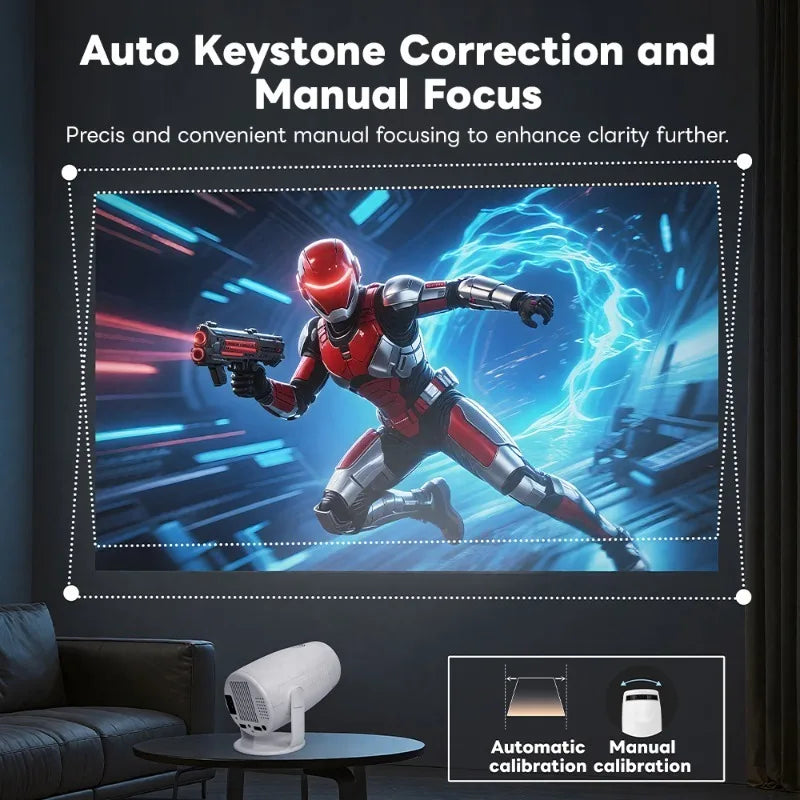 HY900 Smart Projector – 4K Decoding, Dual Wi-Fi 6, 290 ANSI, BT5.0 Home Cinema Projector