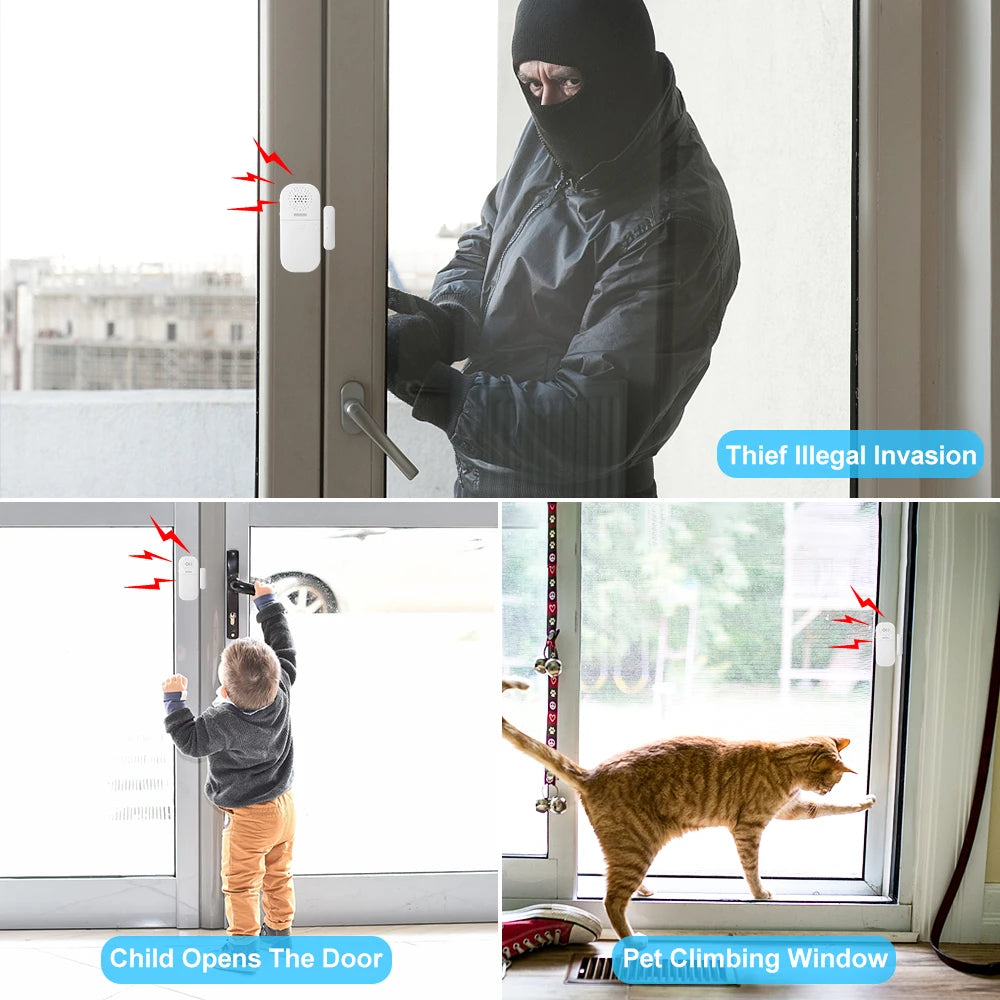 130dB Door & Window Sensor Alarm – Wireless Anti-Theft Magnetic Security Alert for Home, Fridge & Kids Safety