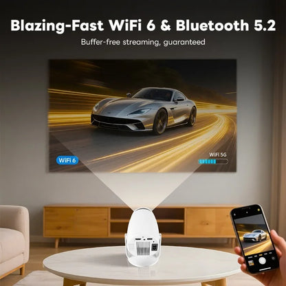 HY900 Smart Projector – 4K Decoding, Dual Wi-Fi 6, 290 ANSI, BT5.0 Home Cinema Projector