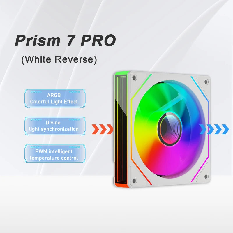 PRISM 7 Pro 120MM ARGB/PWM Case Fan – Quiet Cooling with H-Line Infinite Mirror Design
