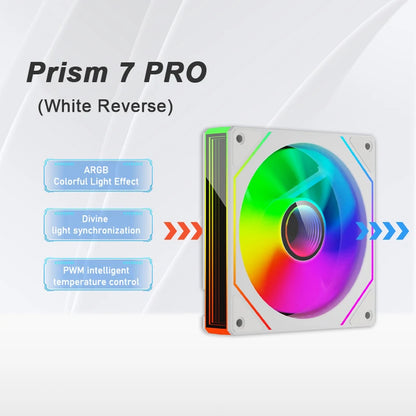 PRISM 7 Pro 120MM ARGB/PWM Case Fan – Quiet Cooling with H-Line Infinite Mirror Design