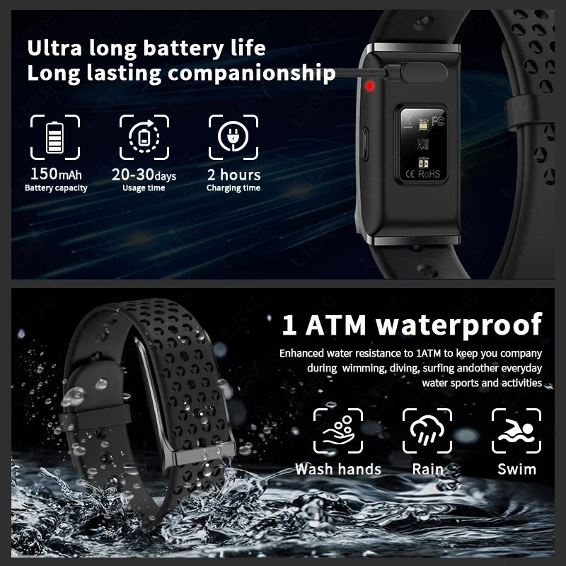 FitPulse Watch – Waterproof Fitness Smartwatch with Heart & Blood Pressure Monitor
