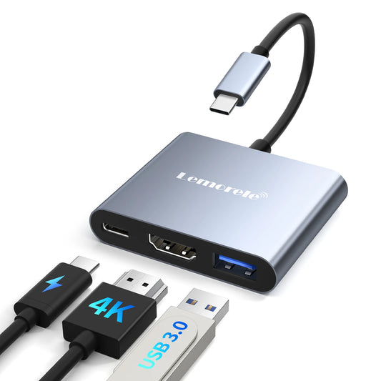 Lemorele USB-C Hub – 4K HDMI + USB 3.0 + 100W Fast-Charge