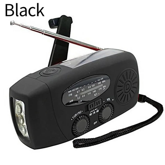 StormGuard Mini – Solar & Hand-Crank Emergency Weather Radio with FM/AM/WB, Power Bank & LED Flashlight