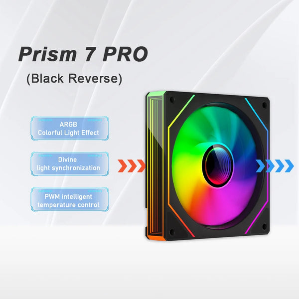 PRISM 7 Pro 120MM ARGB/PWM Case Fan – Quiet Cooling with H-Line Infinite Mirror Design