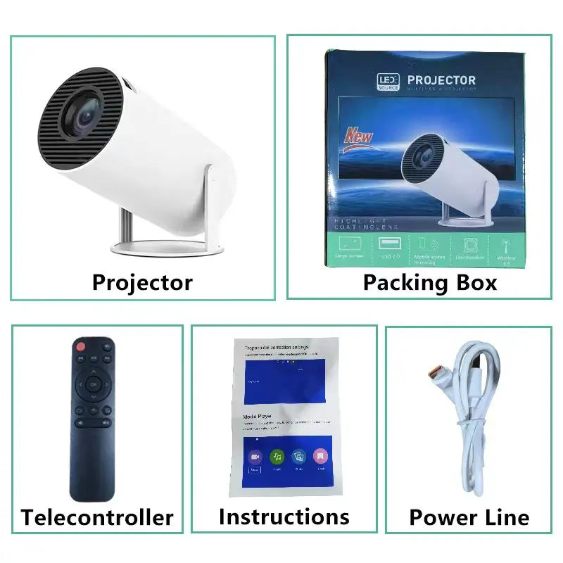 HY900 Smart Projector – 4K Decoding, Dual Wi-Fi 6, 290 ANSI, BT5.0 Home Cinema Projector