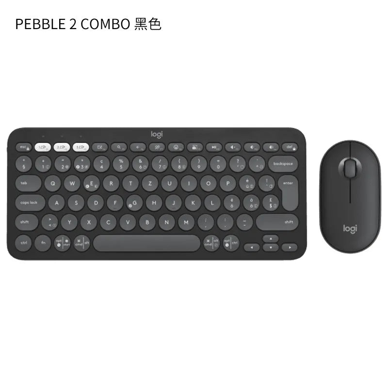 Logitech Pebble 2 Wireless Combo – Quiet Keyboard & Mouse Set for Home, Office, Windows, Android & iOS