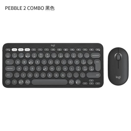 Logitech Pebble 2 Wireless Combo – Quiet Keyboard & Mouse Set for Home, Office, Windows, Android & iOS