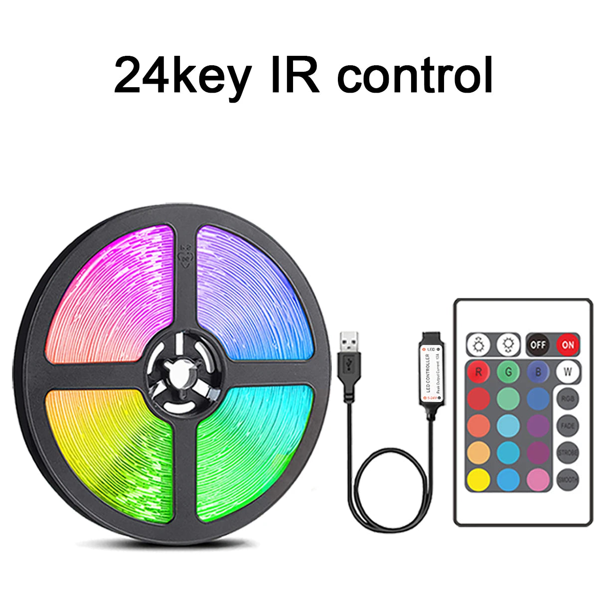 RGB LED Strip Lights with 44-Key Remote Control