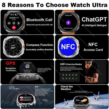 UltraX Pro Watch – 47mm AMOLED Smartwatch with GPS, NFC & Bluetooth Calling