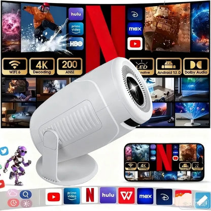 HY900 Smart Projector – 4K Decoding, Dual Wi-Fi 6, 290 ANSI, BT5.0 Home Cinema Projector