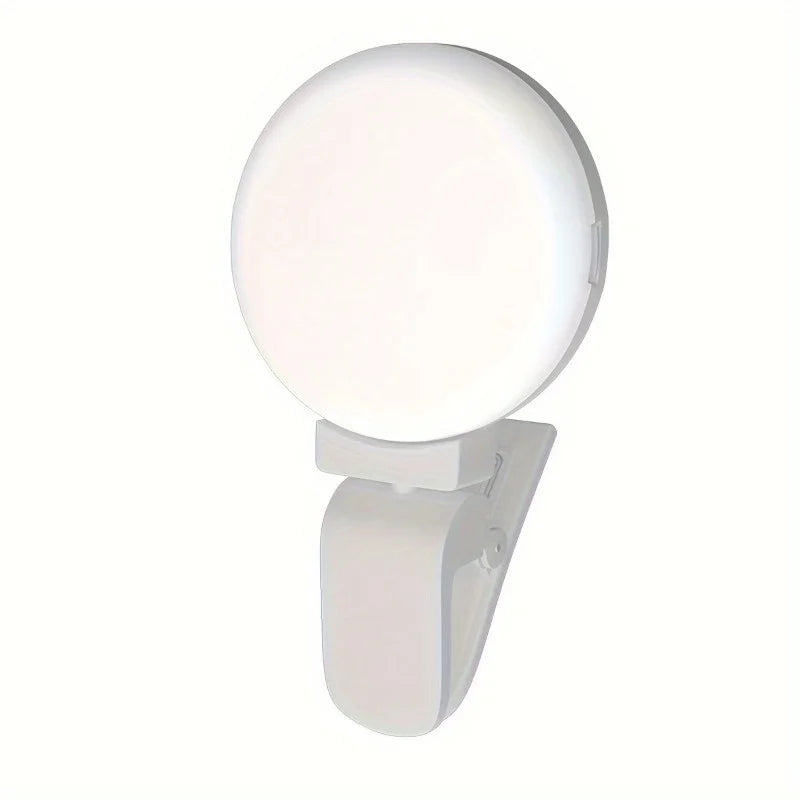 Portable LED Selfie Ring Light – Rechargeable 3-Level Clip-On Beauty Fill Lamp for Any Phone