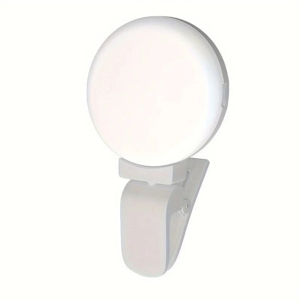 Portable LED Selfie Ring Light – Rechargeable 3-Level Clip-On Beauty Fill Lamp for Any Phone