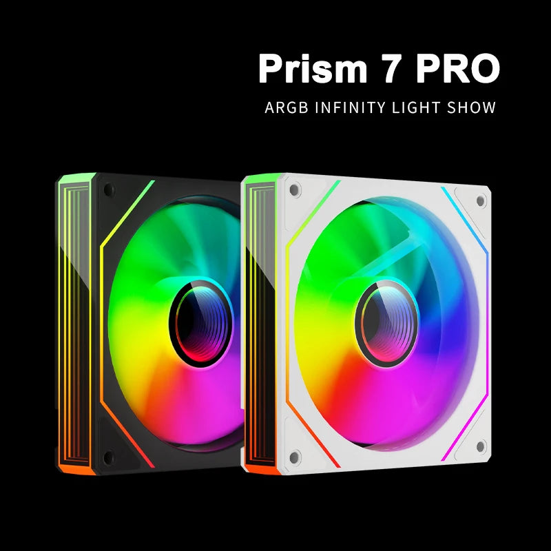PRISM 7 Pro 120MM ARGB/PWM Case Fan – Quiet Cooling with H-Line Infinite Mirror Design