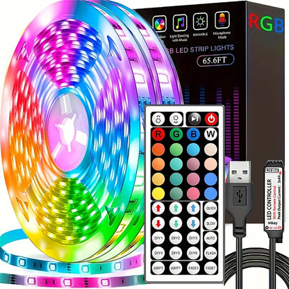 RGB LED Strip Lights with 44-Key Remote Control