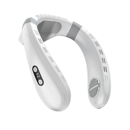 New Portable Neck Fan 5200Mah Neck Air Conditioner Rechargeable Semiconductor Cooling Fan Outdoor Personal Fan Wearable Cooler