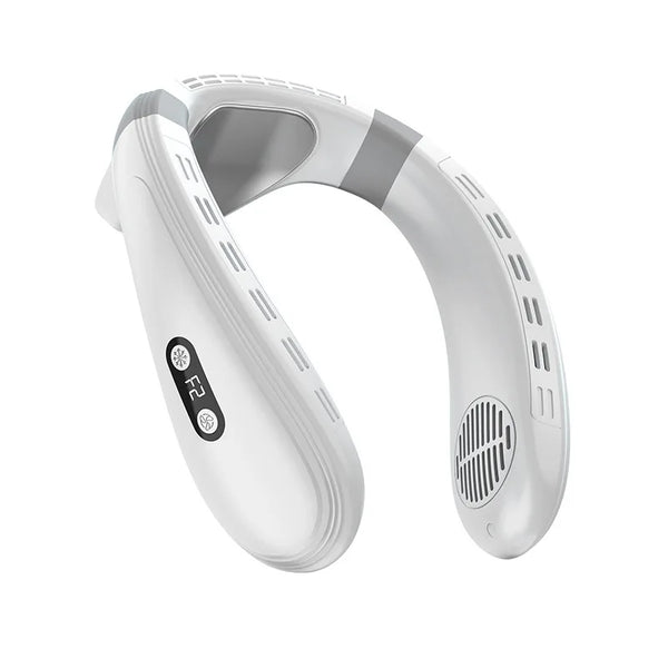 New Portable Neck Fan 5200Mah Neck Air Conditioner Rechargeable Semiconductor Cooling Fan Outdoor Personal Fan Wearable Cooler