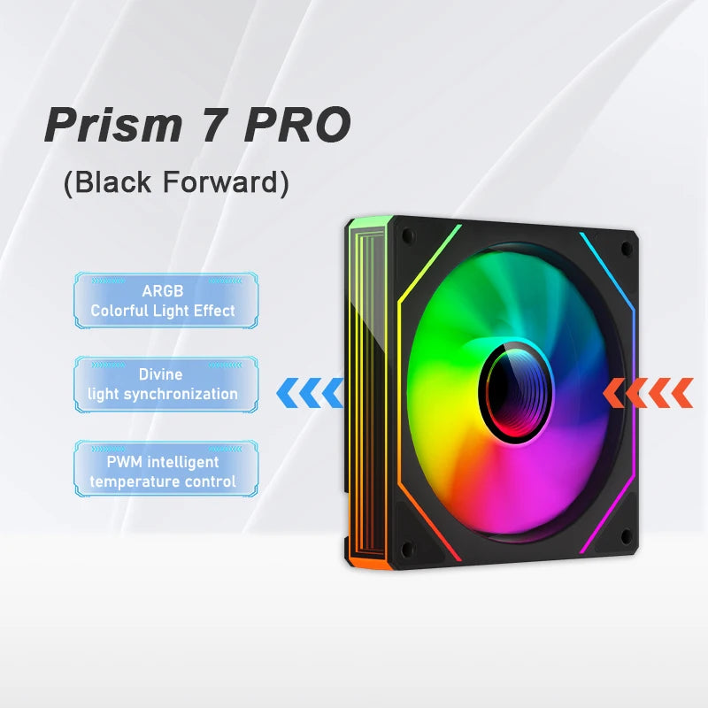 PRISM 7 Pro 120MM ARGB/PWM Case Fan – Quiet Cooling with H-Line Infinite Mirror Design