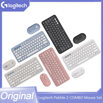 Logitech Pebble 2 Wireless Combo – Quiet Keyboard & Mouse Set for Home, Office, Windows, Android & iOS