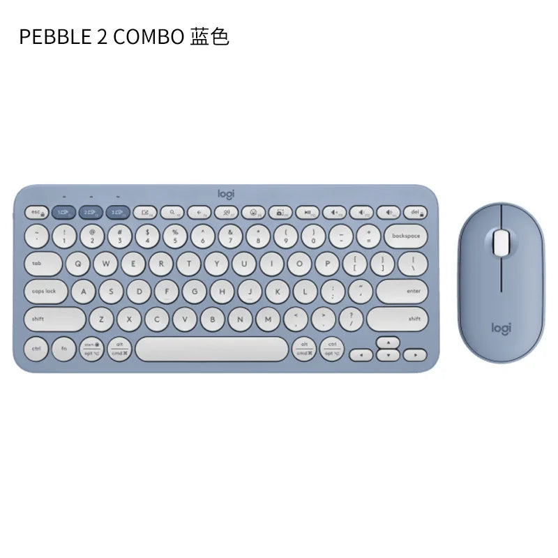 Logitech Pebble 2 Wireless Combo – Quiet Keyboard & Mouse Set for Home, Office, Windows, Android & iOS