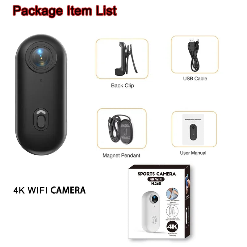 4K FHD Action Camera – Mini Waterproof Sports Cam for Motorcycle, Bike & Outdoor Adventures