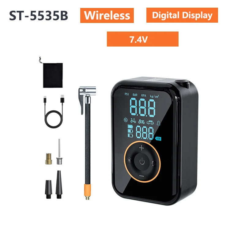 Portable Wireless Tire Inflator – Electric Air Pump for Cars, Motorcycles, Bicycles, Balls & Inflatables