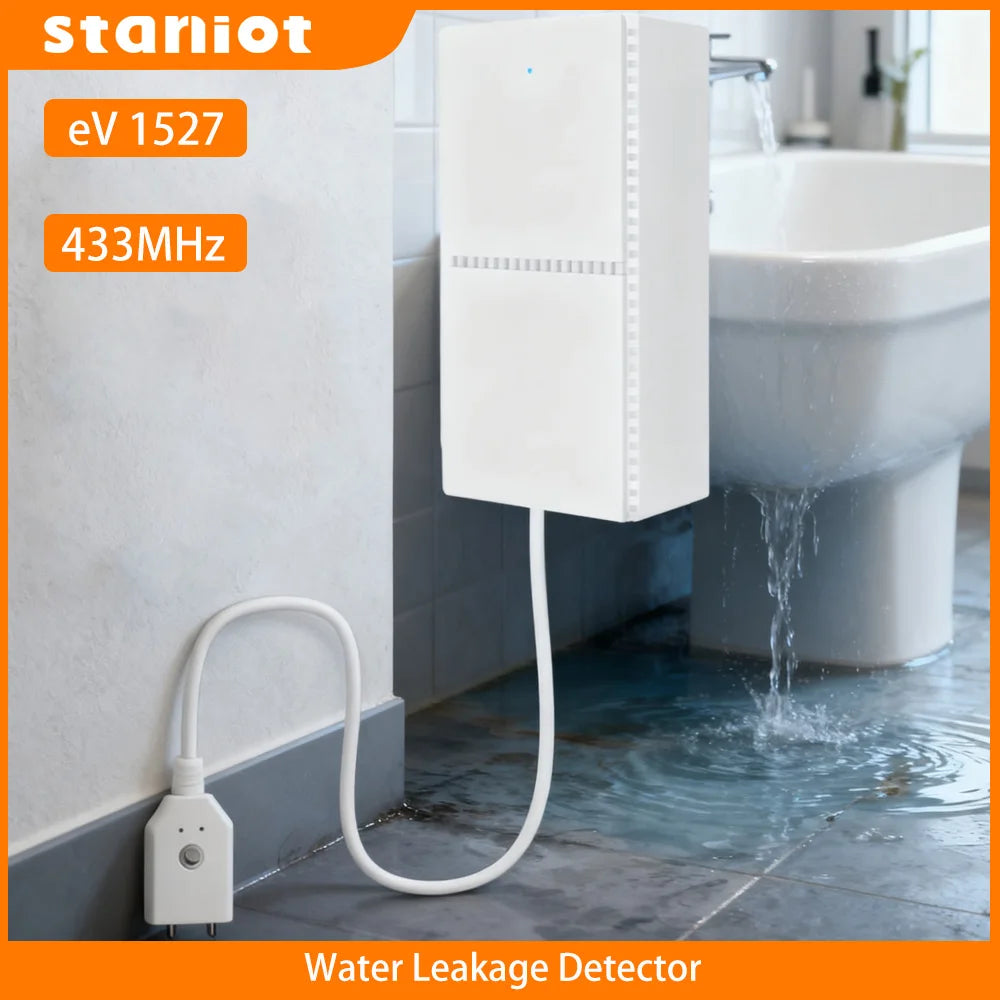 Staniot Tuya Water Leakage Sensor – 433MHz Wireless Flood Detector for Smart Home Security
