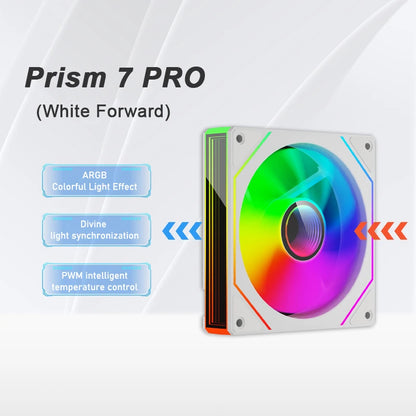 PRISM 7 Pro 120MM ARGB/PWM Case Fan – Quiet Cooling with H-Line Infinite Mirror Design