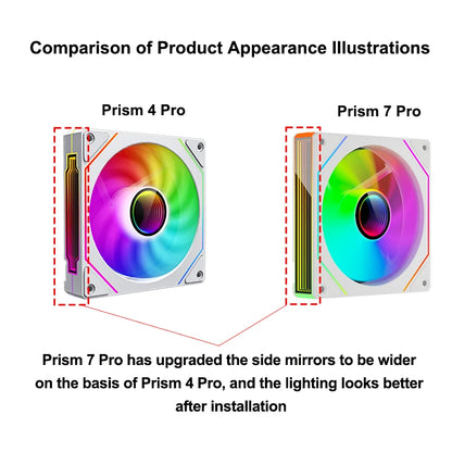 PRISM 7 Pro 120MM ARGB/PWM Case Fan – Quiet Cooling with H-Line Infinite Mirror Design