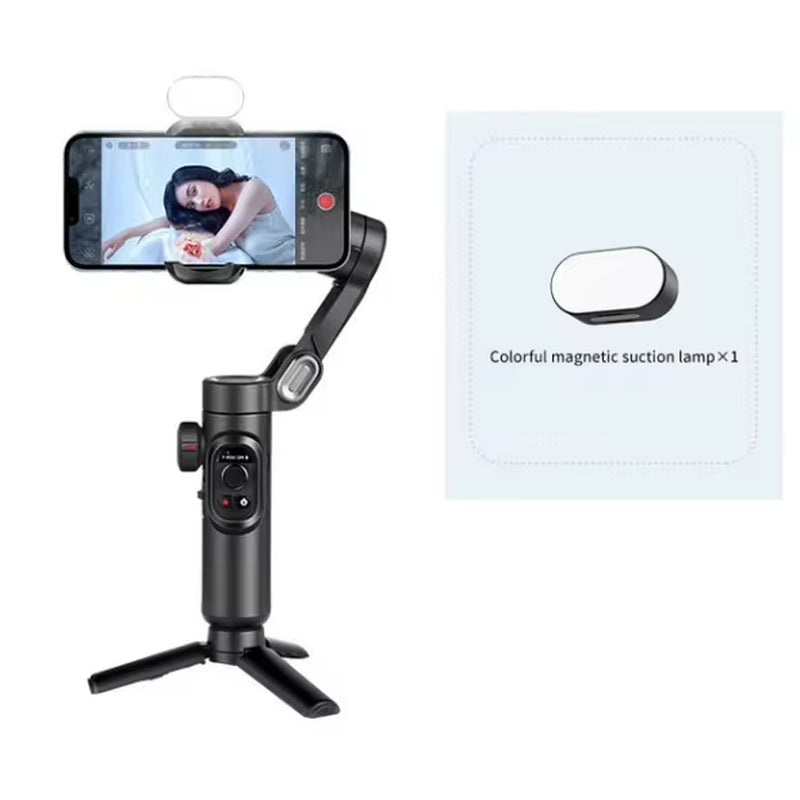 SmartXE Gimbal – 3-Axis Smartphone Stabilizer with Fill Light & Face Tracking